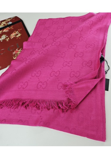 Miorel Scarfs G Desen Çift Taraflı Kaşmir İpek Şal 4 Mevsim Soft Pamuklu Şal Pembe
