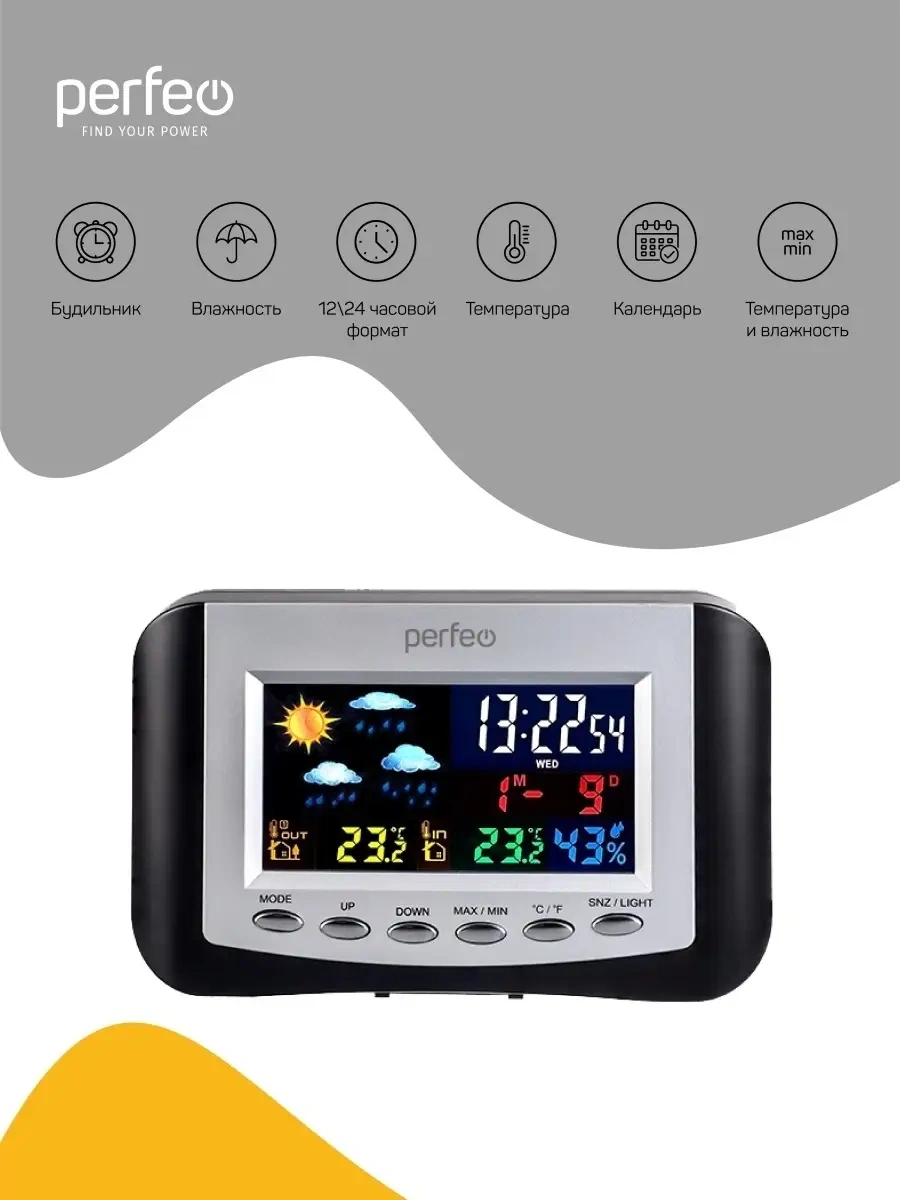 Perfeo Kablosuz Sensörlü Ve Saatli Ev Meteoroloji İstasyonu 57956842