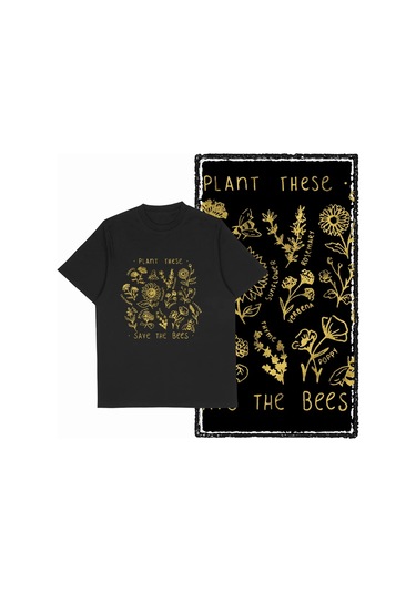 The Coolmınd Coolmind De %100 Pamuklu Erkek Grafik Tişört - Komik Arı Baskılı Büyük Bedengökyüzü Mavi Gökyüzü Mavi