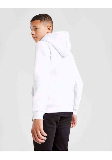 Discord Simge Logo Baskılı Unisex Çocuk Kapüşonlu Beyaz Sweat