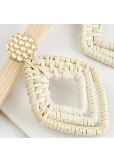 E2002-16 Prismatic Bamboo Vine Handmade Woven Earrings Bosomia Style Earrings Gümüş