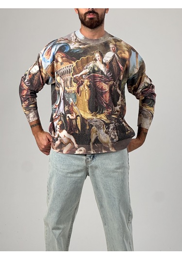 Desenli İtaly Erkek Sweatshirt Coc1026 Çok Renkli