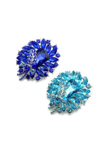 Mor Kadın Ziyafet Parti Broş Mavi Şeffaf Kelebek Pin Broş Mor