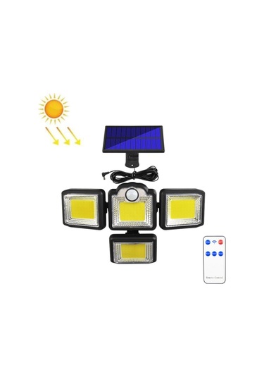 Cbtx Bahçe Aydınlatma Tg-ty085 Uzaktan Kumandalı Vücut Algılamalı Güneş Enerjili 4 Kafalı Dö Duvar Lambası Dış Bahçe Ayd. 52785559