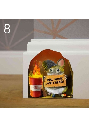 Fare Deliği Duvar Stickerı 3d Çıkartmalar 8 8 8 Diğer
