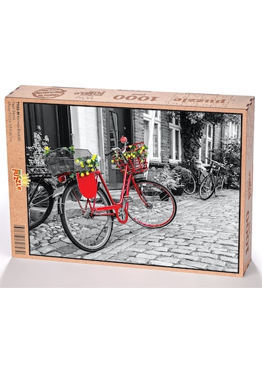 King Of Puzzle Kırmızı Bisiklet Ahşap Puzzle 1000 Parça