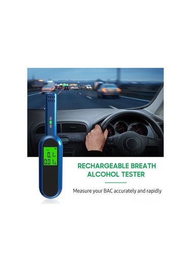 Şarj Edilebilir Nefes Alkol Test Cihazı Lcd Dijital Alkolmetre Taşınabilir El Tipi Sarhoş Sürüş Tespiti Ölçüm Aleti
