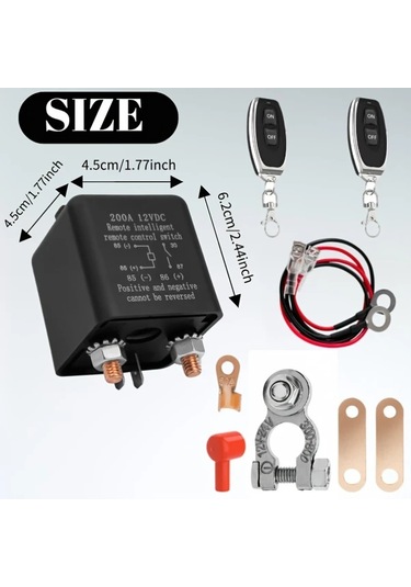 Xuweiwei 12v 200a Uzaktan Akü Kesme Anahtarı 2 Kumanda Ağır Hizmet Tipi Sku 200a 12vdc Araç Hırsızlığına Karşı