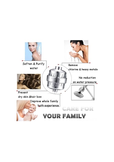 Mufunye Duş Filtresi - 10-15 Aşamalı Kdf+kalsiyum Sülfit+karbon+c Vitamini+manyetik Seramik Top Filtre