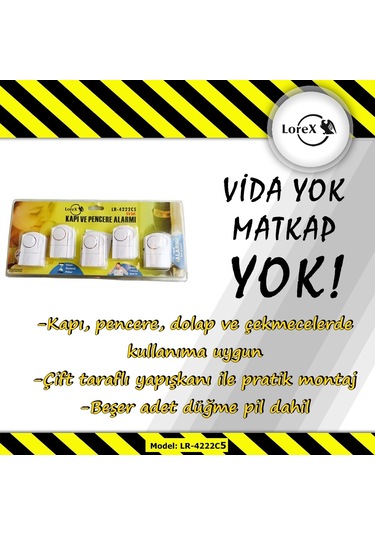 Lorex Lr-4222C5 Kapı Pencere Alarm (5 Adet) Pil Dahil