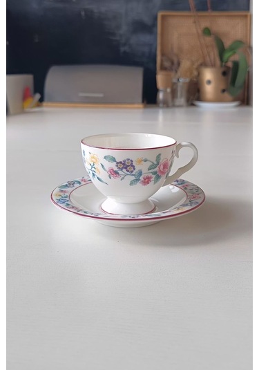 Bone China England Marguerite Desenli Çay Fincanı 2 Parça