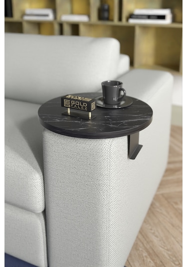 Goldfalez Ayarlanabilir Dekoratif Modern Yan Sehpa Tepsi Bendir