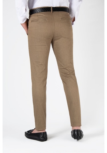 Bal Rengi Slim Fit Pamuklu İtalyan Kesim Pantolon Bal Rengi