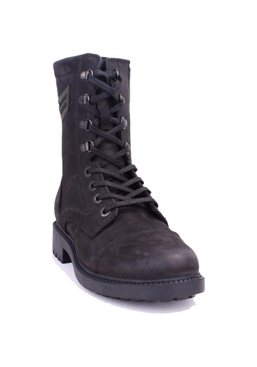 Hammer Jack 10218354 Siyah Ortopedik Günlük Düz Topuk Kadın Deri Bot 001