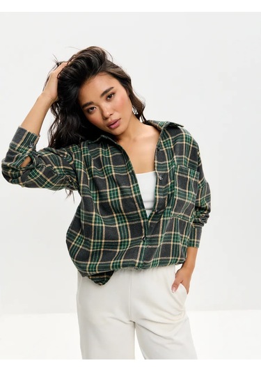 Onso Flanel Oversize Ekose Gömlek 398669960