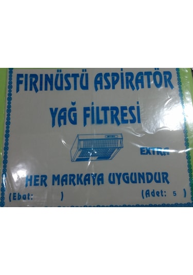 Fırın Üstü Aspiratör Filitresi 5 Ad