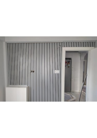 Gümüş Gri Akustik Duvar Paneli 60x240 Ahşap Duvar Paneli 1