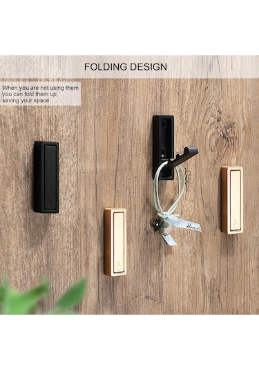 Youmex Katlanabilir Duvar Kancaları, Manyetik Açılışlı, Ceket, Havlu, Sırt Çantası Asma İçin, Mat Siyah, 4 Adet