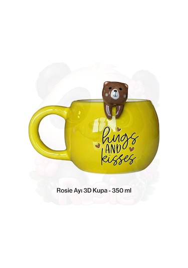 Ayı Figürlü 3d Seramik Kupa 350 Ml Beyaz