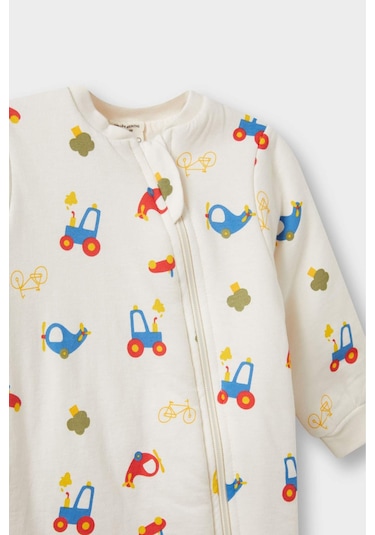 Defacto Erkek Bebek 1,6 Tog Elyaf Araç Baskılı Penye Tulum F3527a525wner233 Ekru