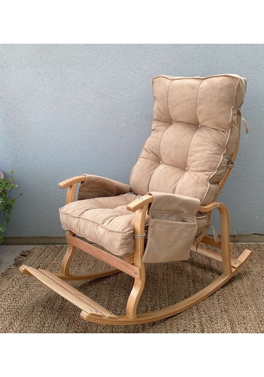 Reyo Santorini Sallanan Sandalye Dinlenme ve TV Koltuğu Bej