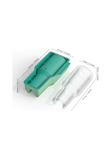 Teltree Stanley Tek Parça Silikon Buzluk - Yemek Grubu, Kolay Çıkarım, -40 C'den 250 C'ye Dayanıklı, Yeşil Çok Renkli