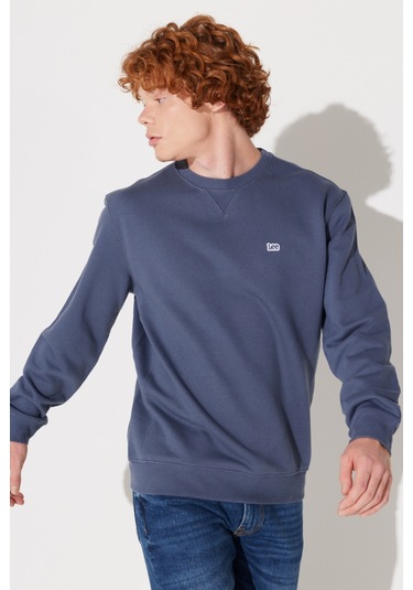 Regular Fit Normal Kesim %100 Pamuk Bisiklet Yaka İçi Polarlı İndigo Sweatshirt L81IRY315 İndigo