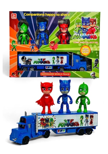 3 Lü Pjmasks Pj Maskeliler Tırlı Figürlü Karakter Figür Set