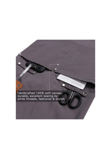 Şef Önlüğü, Erkekler Kadınlar İçin Ayarlanabilir Askılı Çapraz Sırtlı Önlük Gri, Diğer