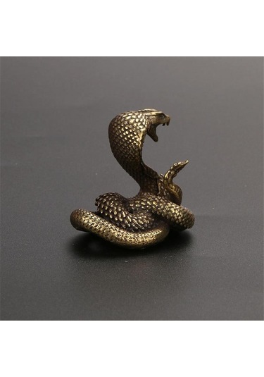 Antik Bronz Kobra Heykeli Süs Zodyak Yılan Minyatür Figürler Bakır Masaüstü Dekorasyon Çay Evcil Hayvan Dekor Aksesuarları Zanaat
