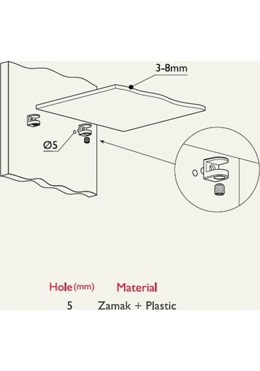 Gürçay Hırdavat Cam Raf Tutucu Vidalı 4 Adet