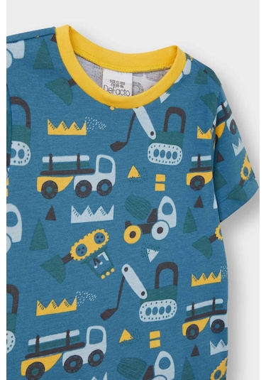 Defacto Erkek Bebek 4lü Pijama Takımı Araç Baskılı Kısa Kollu Penye Üst Şort E1192a525hsbe440 Mavi Defacto Erkek Bebek 4lü Pijama Takımı Araç Baskılı Kısa Kollu Penye Üst Şort E1192a525hsbe440 Mavi