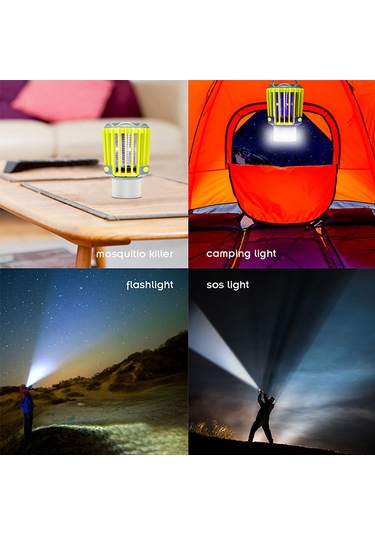 Reedark Fiziksel Uçucu Öldürücü Led Lambası - 20 M² Kaplama, Kamp Feneri Ve Flaş Işık Modları, Ip67 Su Geçirmez, Usb Şarj Edilebilir Pil Sarı