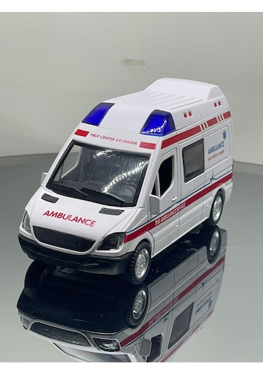 Sesli Işıklı Ambulans Metal Oyuncak Araba