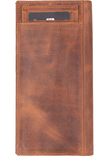 Bloomtenuta Urban Moccasin Hakiki Deri Cüzdan & Telefon Çantası Kahverengi