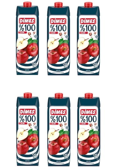 Dimes %100 Elma Meyve Suyu 1 Lt X 6 Adet