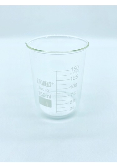 Camgen Dereceli Borosilikat Cam Beher 150 ML 1 Adet