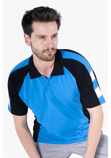 Polo Yaka T-shirt Mavi - Siyah