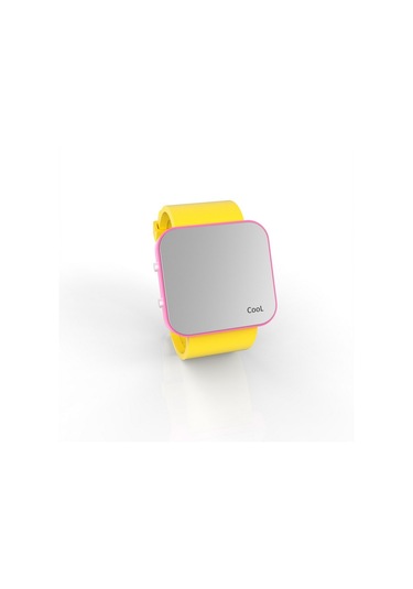 Cool Watch Saat - Pembe Led Kasa - Sarı Kayış Unisex