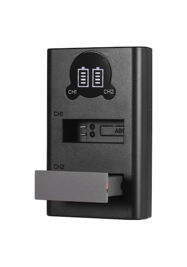 Pazly Çift Portlu Lcd Şarj Kiti - Djı Osmo Action İçin 1300mah Pil Ve Hızlı Şarj