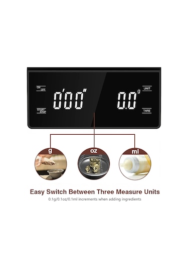 6012 Dijital Lcd Ekran Timer Fonksiyonlu Mutfak Ölçeği 0.3-3000g
