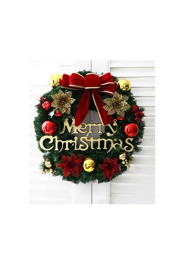 Fiyonklu Noel Çelenk Düğüm Sahte Çiçekler Toplar 20 Çok Renkli