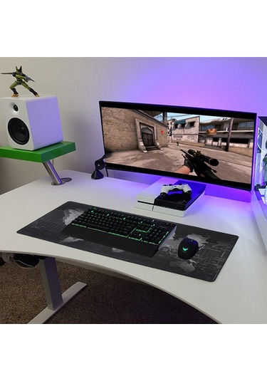 Dünya Haritası İle Büyük Mouse-pad Büyük Boy Genişletilmiş 90 40cm,siyah