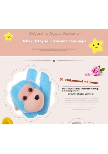 Renkli Gibbon Maymun Peluş Oyuncak Bebek-mor