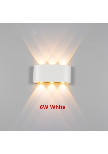 Beyaz Ip65 Led Duvar Lambası Ac86-265 Kapalı Yatak Odası Oturma Odası Merdiven Duvar Lambası 6w/beyaz Işık Beyaz