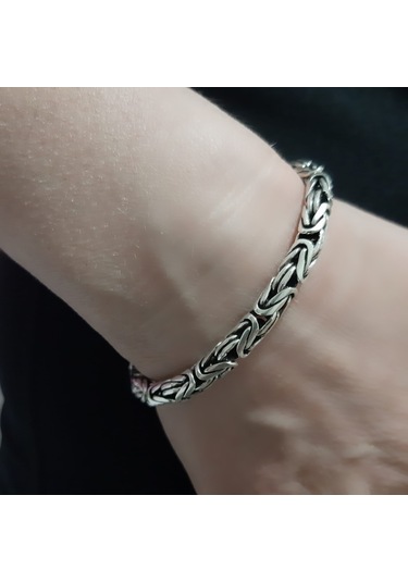 925 Ayar Gümüş Kral Bileklik 5  Mm