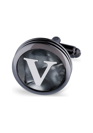 V Harfli Yuvarlak Tekli Kol Düğmesi 110110etc002 V-v