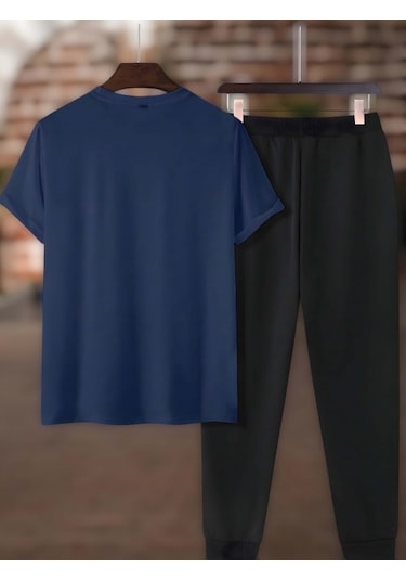 Uyguntarz Unisex 2'li Los Angles Baskılı Eşofman Takımı Lacivert