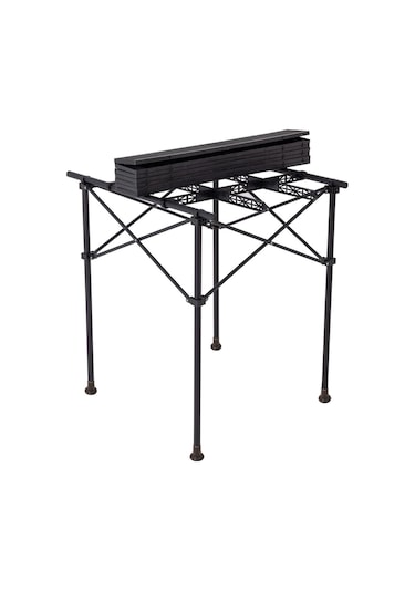 Mynila Esneme Engelleyen Roll Bar Destekli + Taşıma Çantalı Katlanır Kamp ve Piknik Masası - Siyah