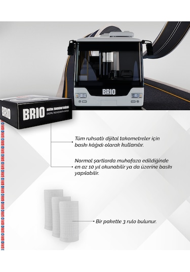 Brio Takograf Kağıdı Dijital Rulo 3 Lü 10 Paket